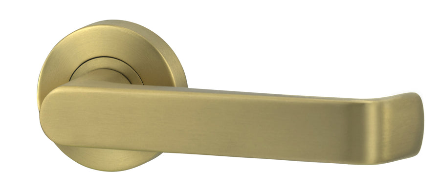 Lockwood LEVER V1 PASSAGE SET WITH LATCH Satin Brass