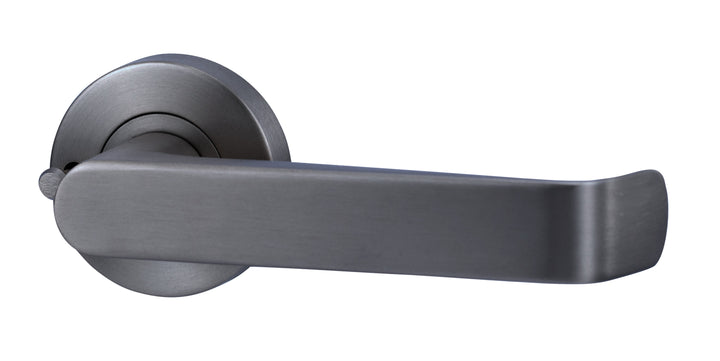 Lockwood LEVER V1 PRIVACY SET WITH LATCH Satin Gun Metal