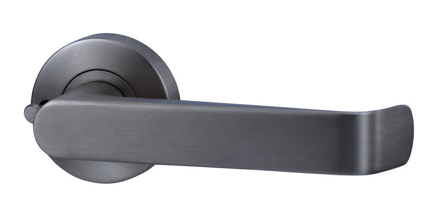 Lockwood LEVER V1 PRIVACY SET WITH LATCH Satin Gun Metal