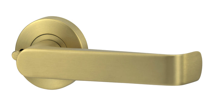 Lockwood LEVER V1 PRIVACY SET WITH LATCH Satin Brass