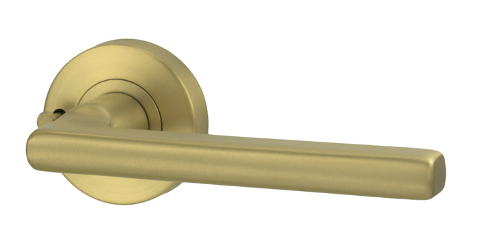 Lockwood LEVER V4 PRIVACY SET WITH LATCH Satin Brass