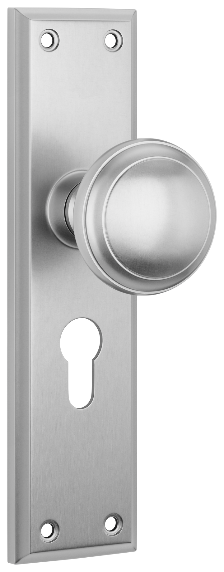 Door Knob Milton Euro Pair Satin Chrome H200xW50xP73mm