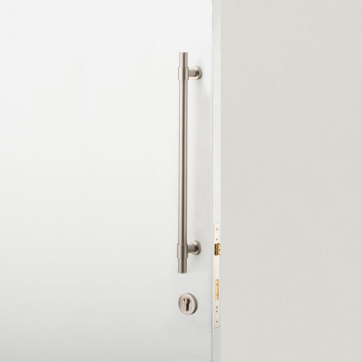Helsinki Pull Handle - 450mm Entrance Kit with Separate High Security Lock Satin Nickel