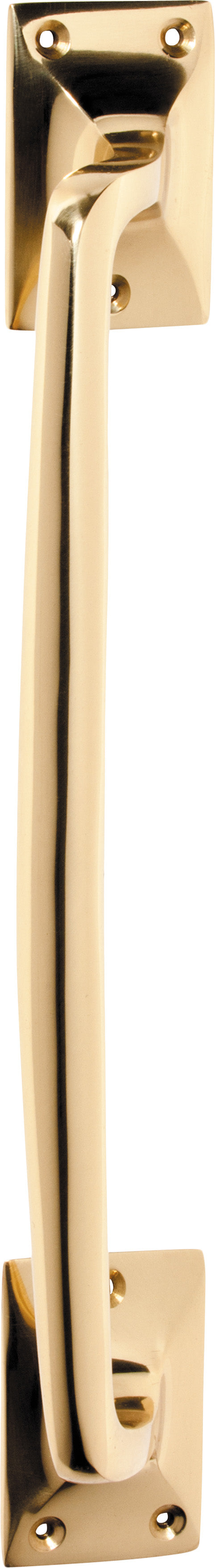 Pull Handle Classic Offset Unlacquered Polished Brass H310xW55xP60mm