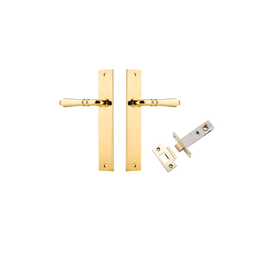 Sarlat Lever - Rectangular Backplate Passage Kit Polished Brass