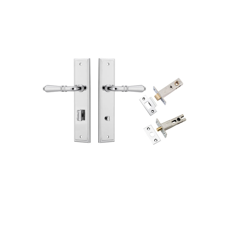 Sarlat Lever - Stepped Backplate Privacy Kit Polished Chrome