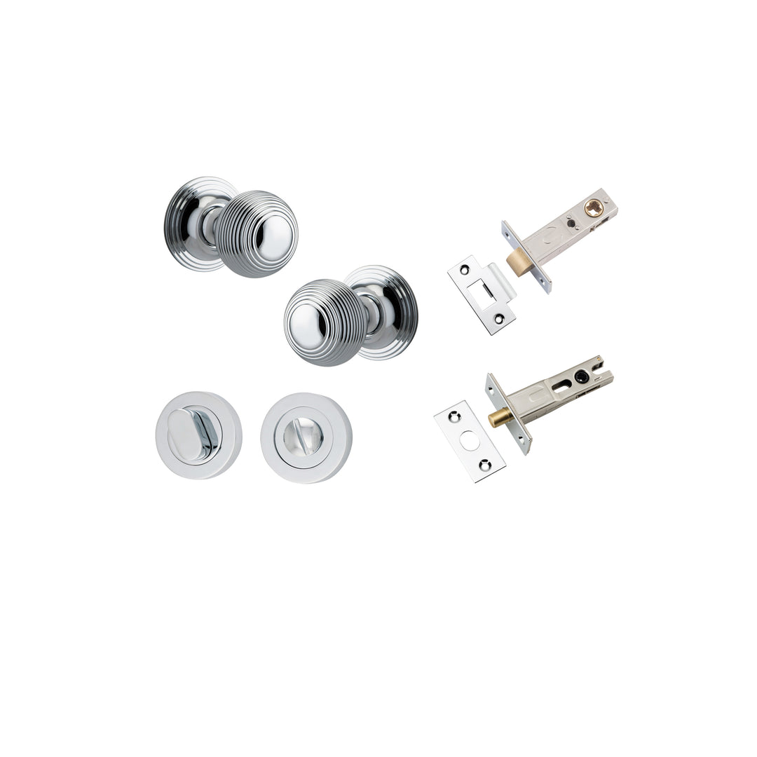 Guildford Knob - Round Rose Privacy Kit with Separate Privacy Turn Polished Chrome