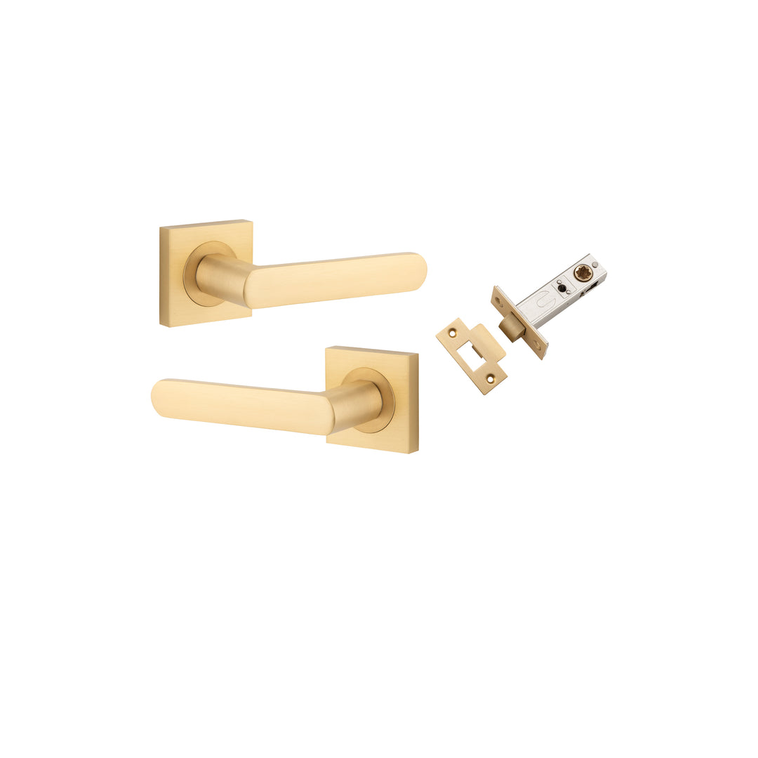 Osaka Lever - Square Rose Passage Kit Brushed Brass