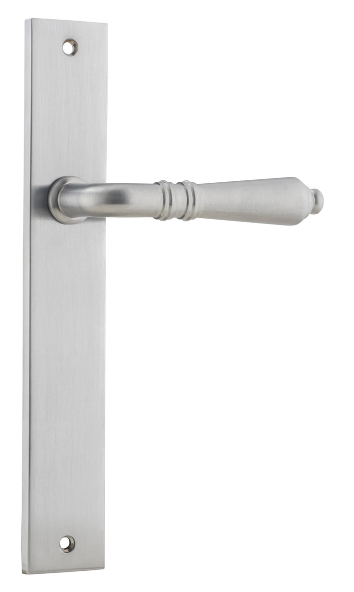 Sarlat Lever - Rectangular Backplate Brushed Chrome