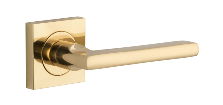 Baltimore Lever - Square Rose Polished Brass