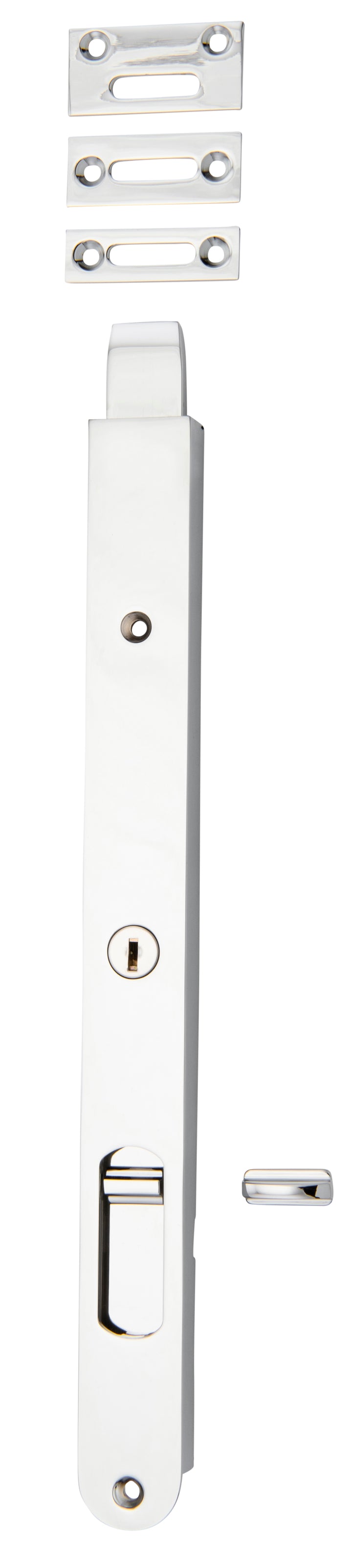 Locking Flush Bolt - 300mm Polished Chrome
