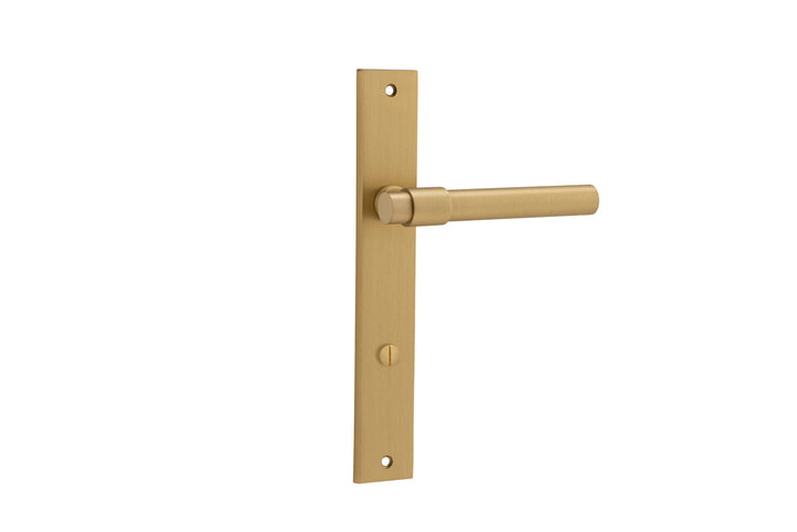 Helsinki Lever - Rectangular Backplate Brushed Brass