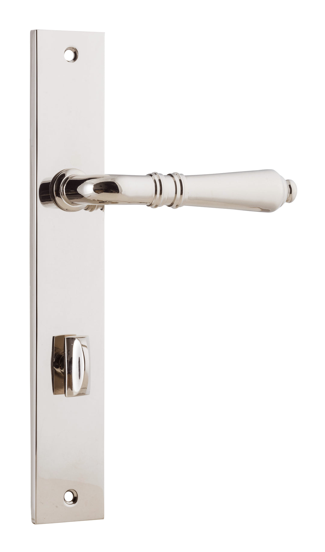 Sarlat Lever - Rectangular Backplate Polished Nickel