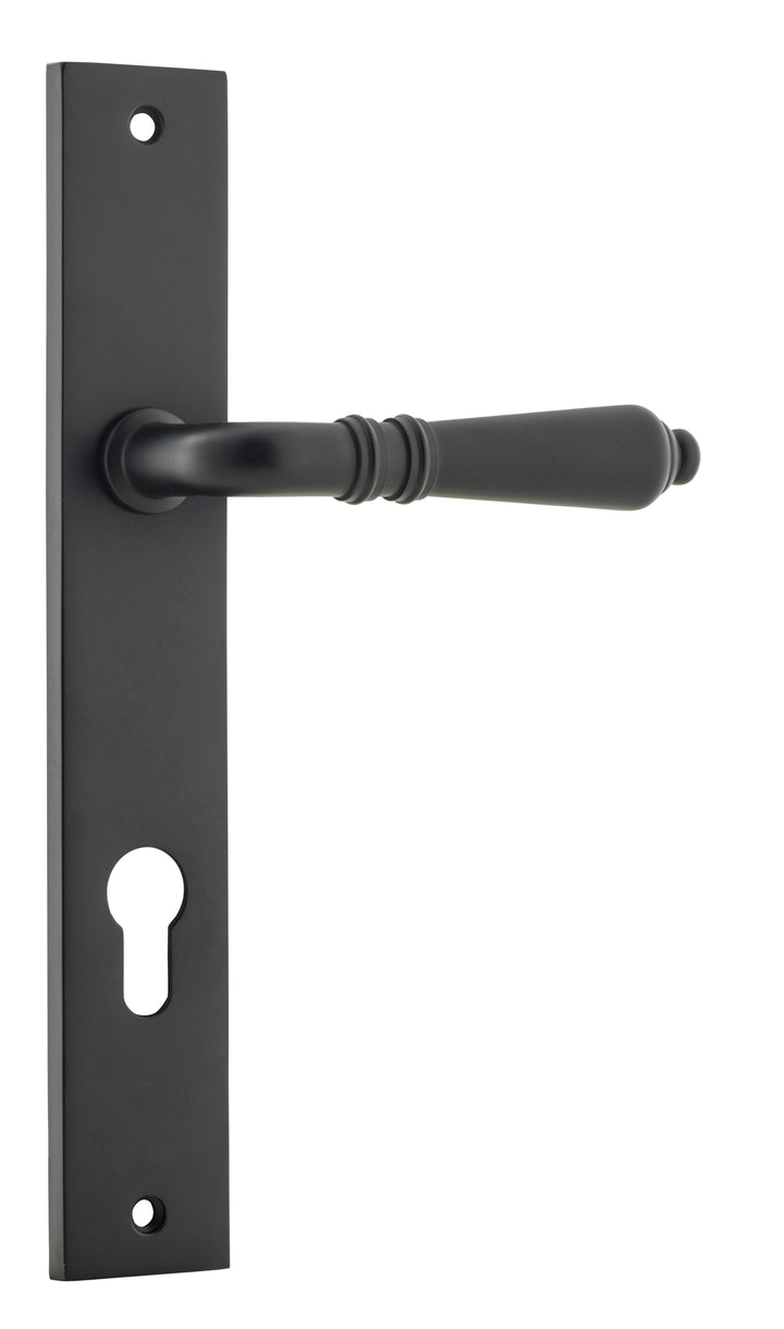 Sarlat Lever - Rectangular Backplate Matt Black