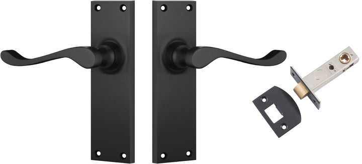 Door Lever Victorian Matt Black Passage Set