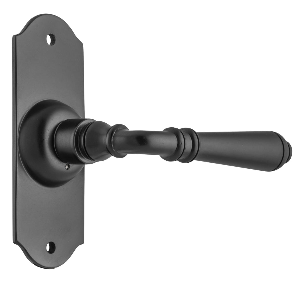Door Lever Reims Latch Pair Matt Black H110xW43xP65mm