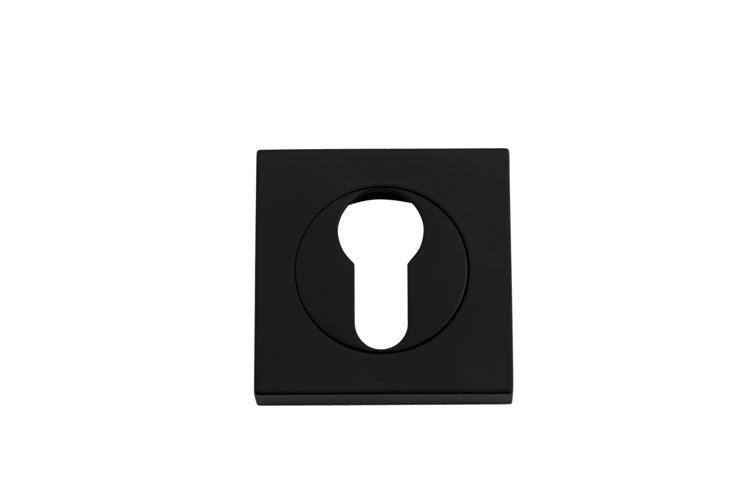 Euro Escutcheons -  Square Matt Black