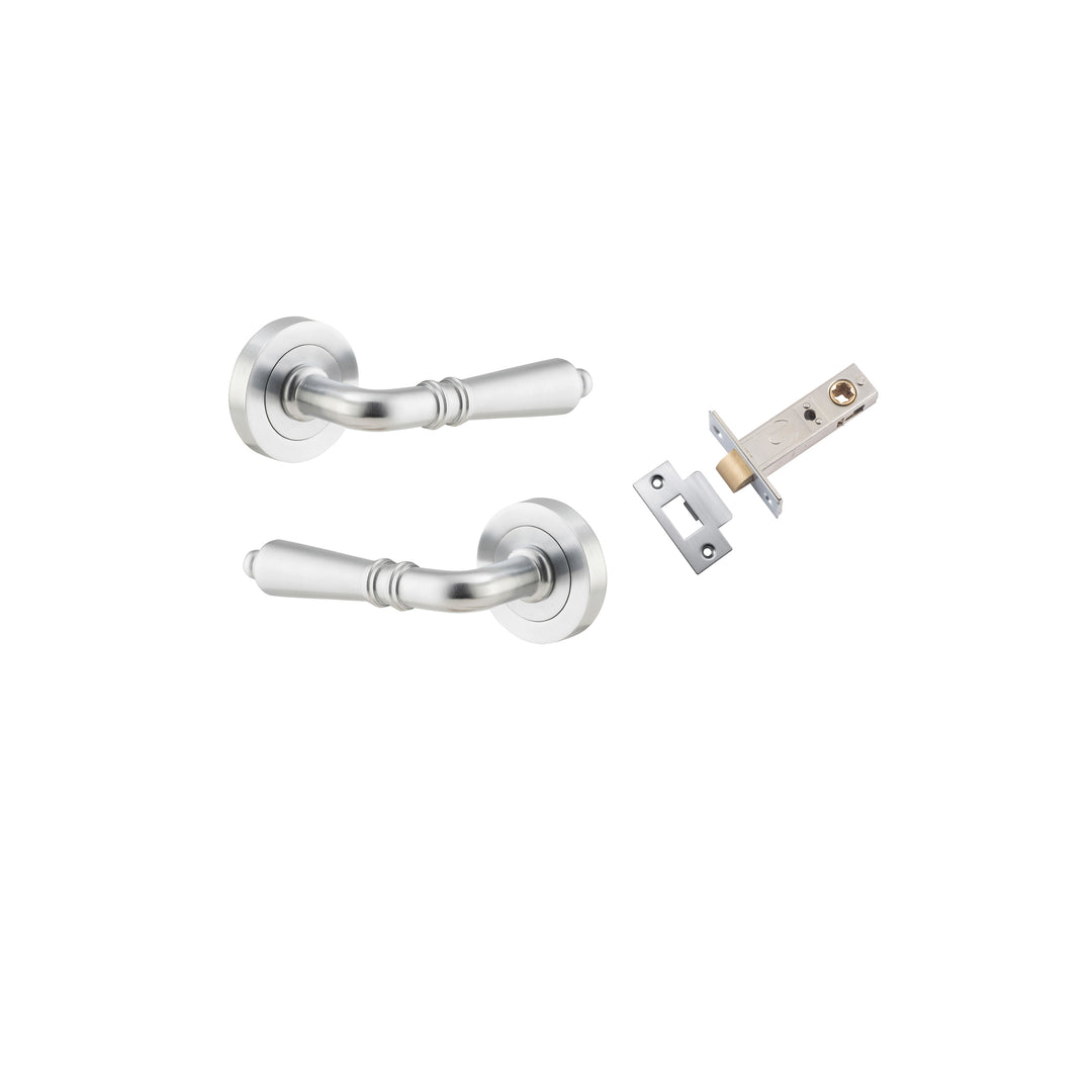 Sarlat Lever - Round Rose Passage Kit Brushed Chrome