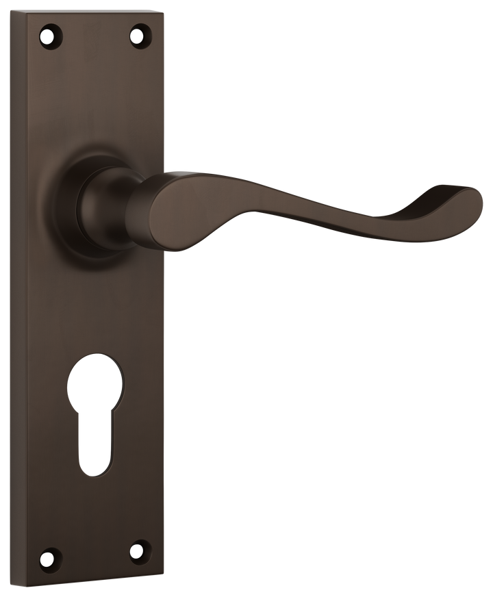 Door Lever Victorian Euro Pair Antique Brass H152xW42xP59mm