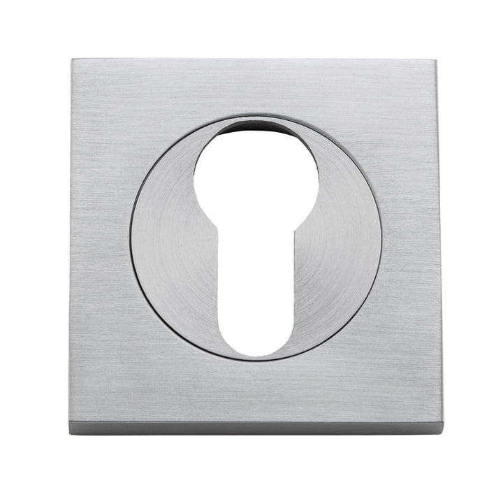 Euro Escutcheons -  Square Brushed Chrome