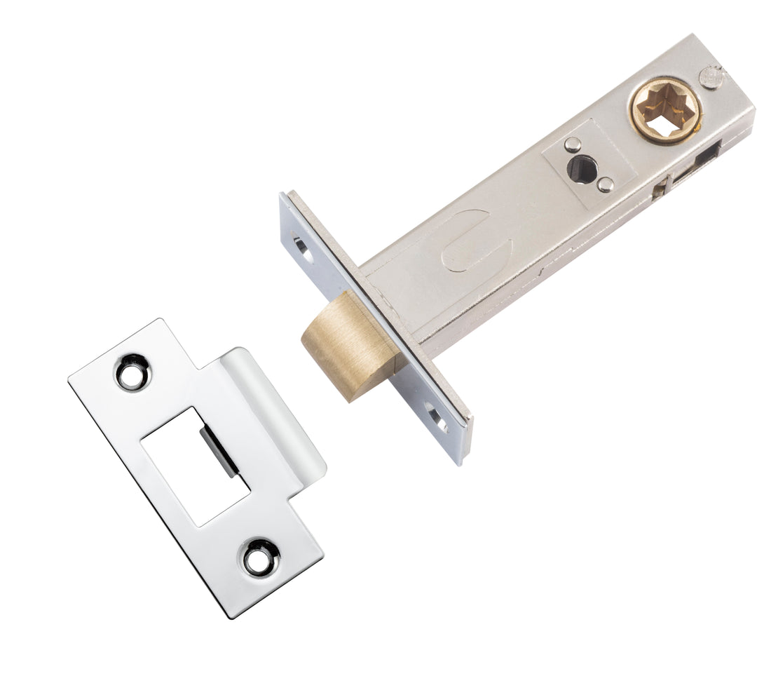 Hard Sprung Split Cam Tube Latch - 70mm Backset Polished Chrome