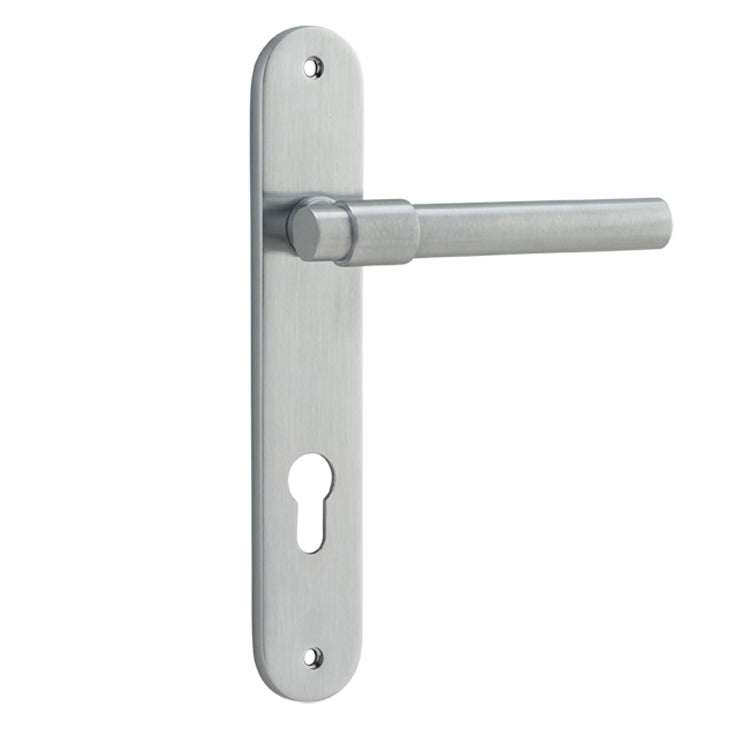 Helsinki Lever - Oval Backplate Brushed Chrome