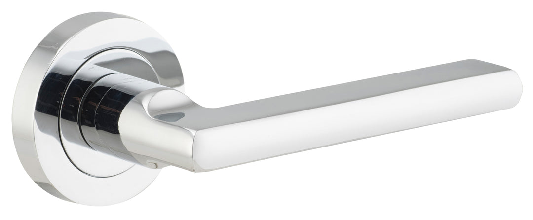 Baltimore Lever - Round Rose Polished Chrome