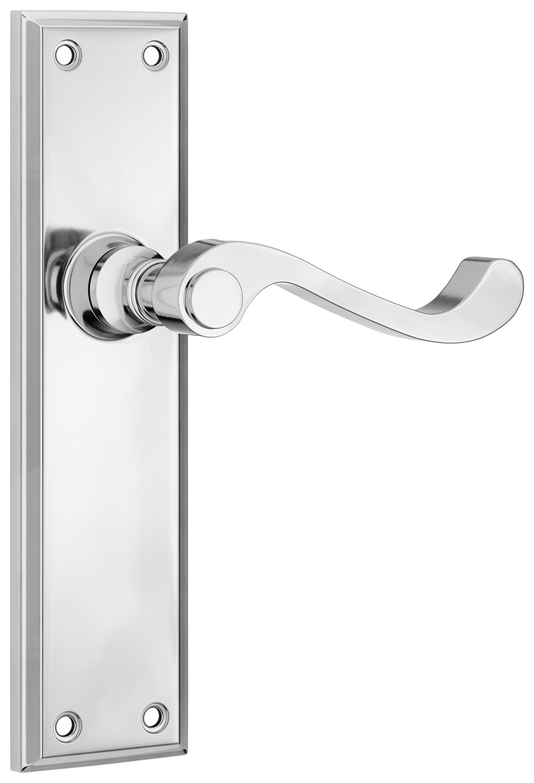 Door Lever Milton Latch Pair Chrome Plated H200xW50xP68mm
