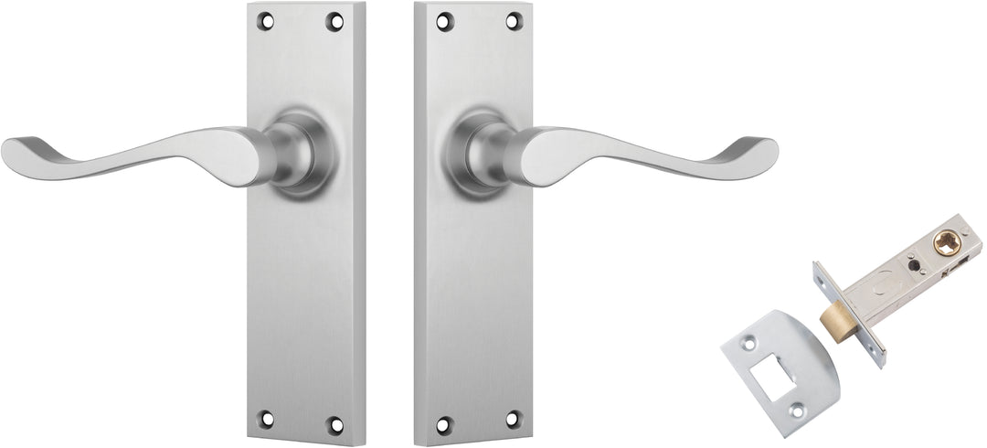 Door Lever Victorian Satin Chrome Passage Set