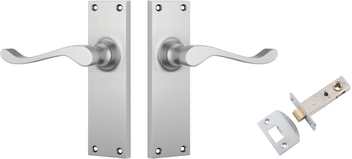 Door Lever Victorian Satin Chrome Passage Set