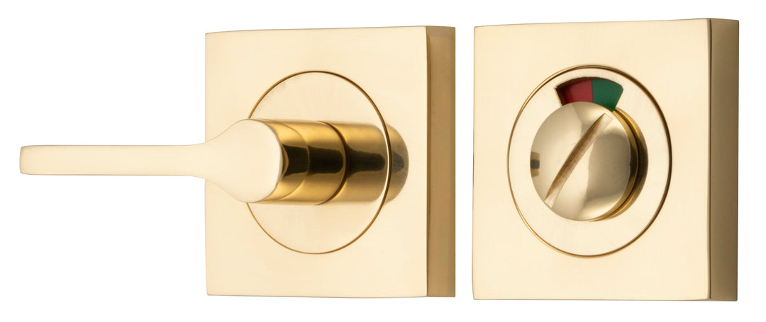 Accessibility Privacy Turn with Indicator - Square Polished Brass