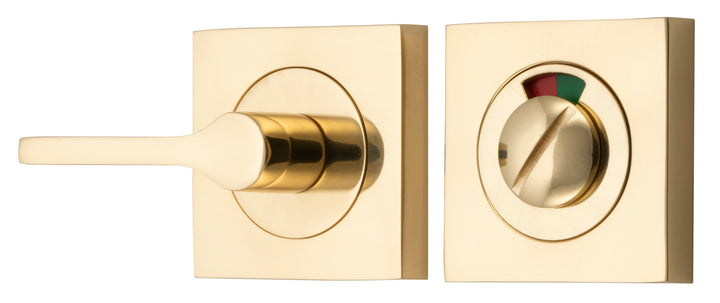 Accessibility Privacy Turn with Indicator - Square Polished Brass