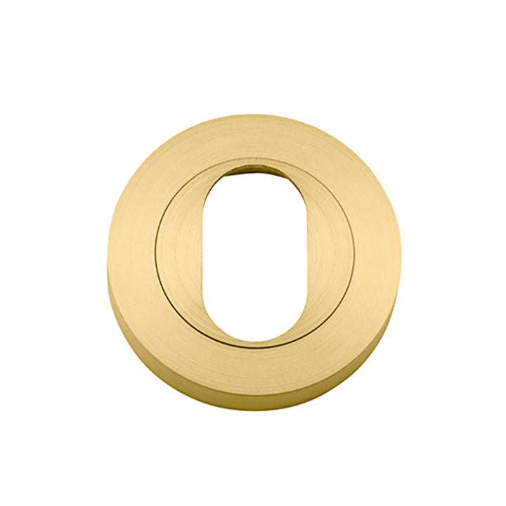 Oval Escutcheon -  Round Brushed Gold PVD