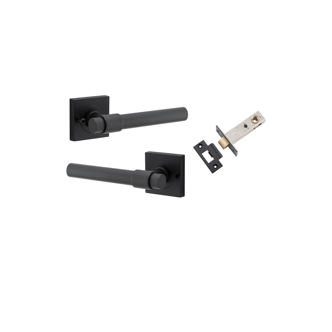 Helsinki Lever - Square Rose (Inbuilt Privacy) Matt Black