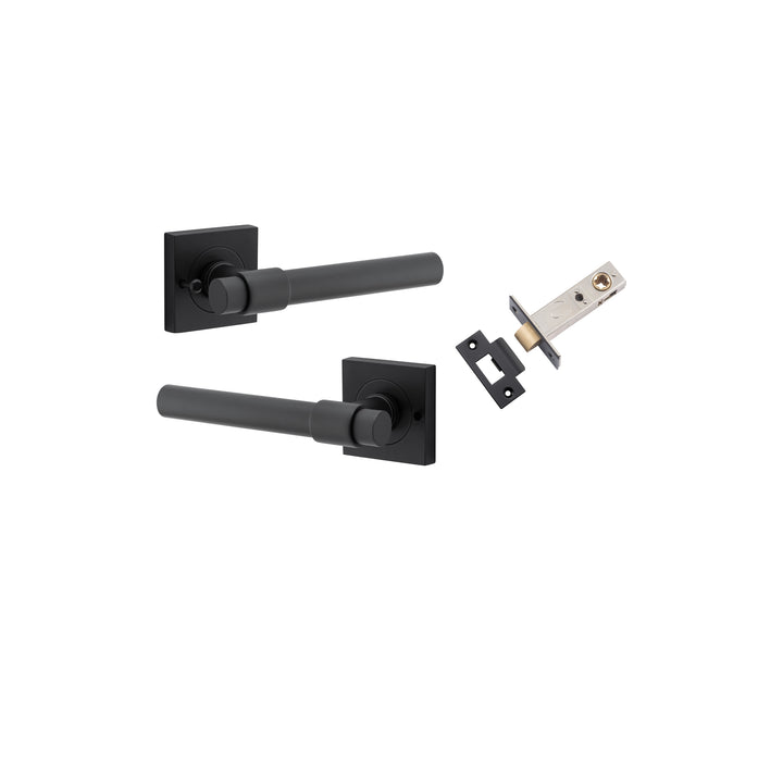 Helsinki Lever - Square Rose (Inbuilt Privacy) Matt Black