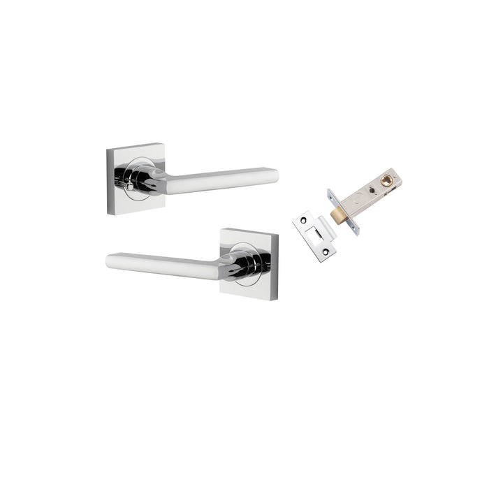 Baltimore Lever - Square Rose (Inbuilt Privacy) Polished Chrome