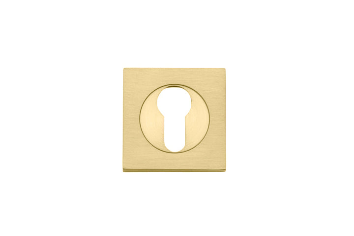 Euro Escutcheons -  Square Brushed Gold PVD