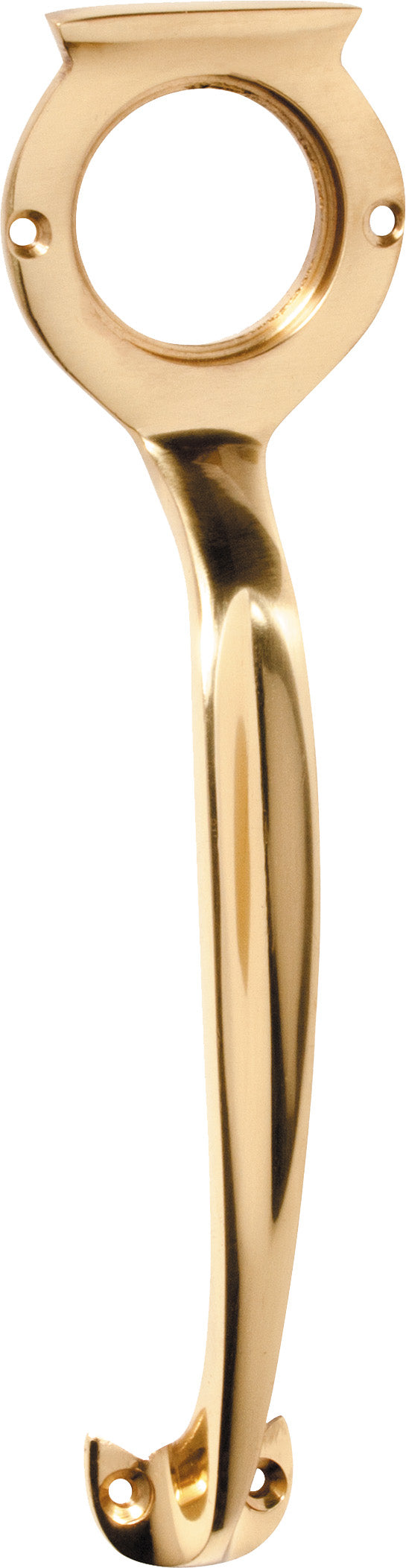 Pull Handle Cylinder Hole Polished Brass H185xW50xP28mm