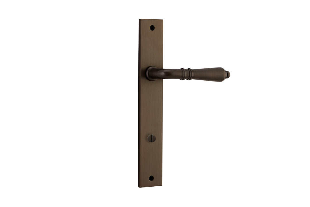 Sarlat Lever - Rectangular Backplate Signature Brass