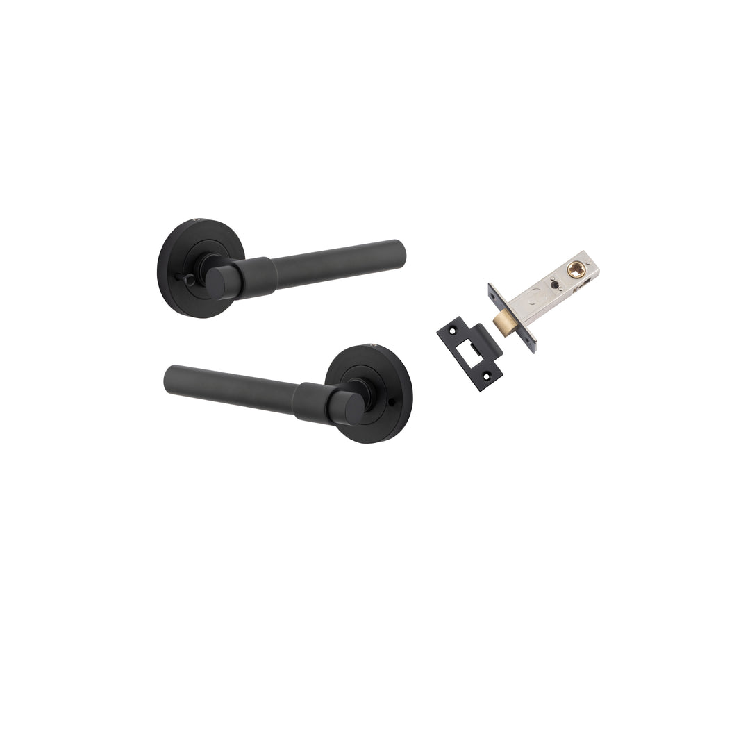 Helsinki Lever - Round Rose (Inbuilt Privacy) Matt Black