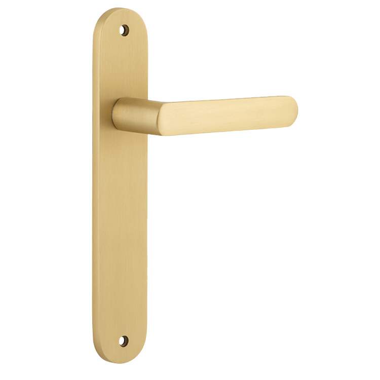 Osaka Lever - Oval Backplate Brushed Brass