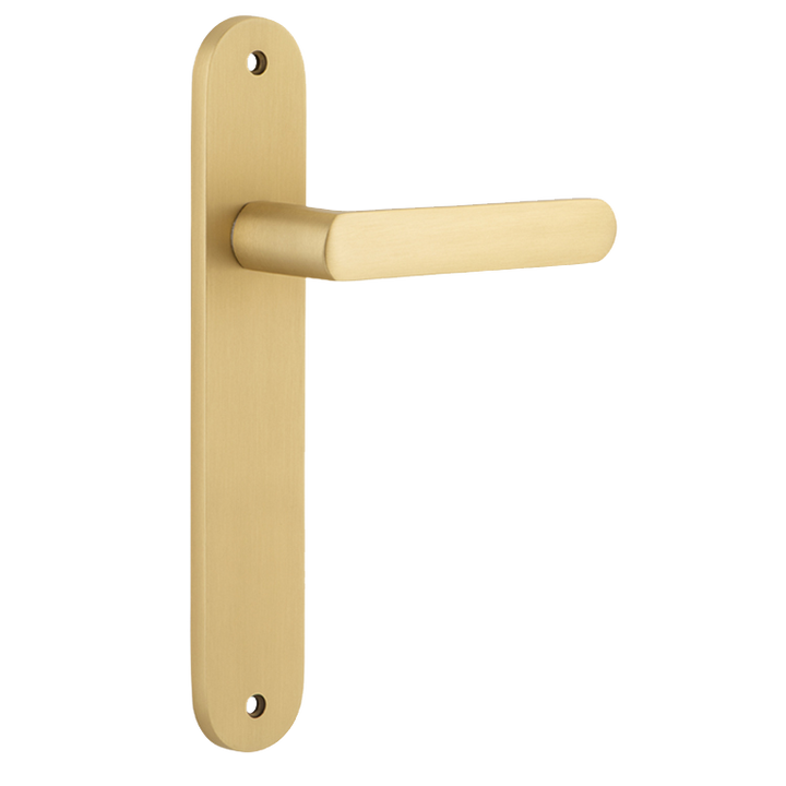 Osaka Lever - Oval Backplate Brushed Brass