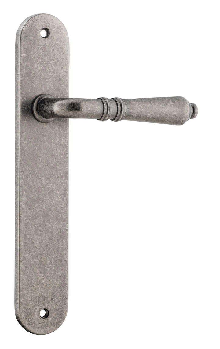 Sarlat Lever - Oval Backplate Distressed Nickel
