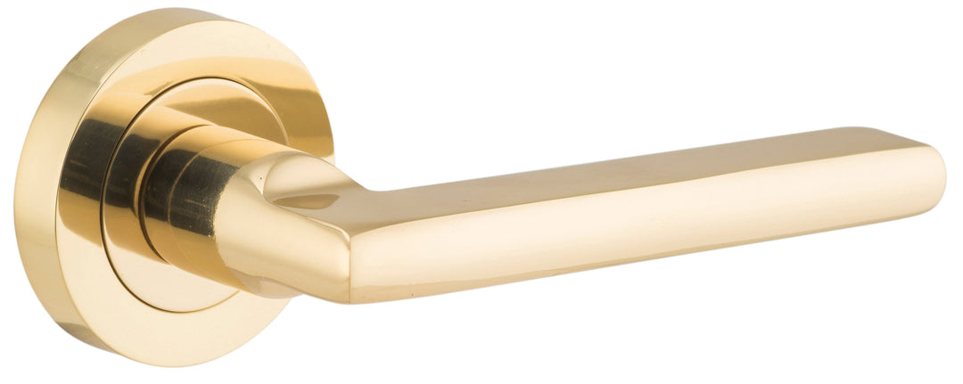 Baltimore Lever - Round Rose Polished Brass