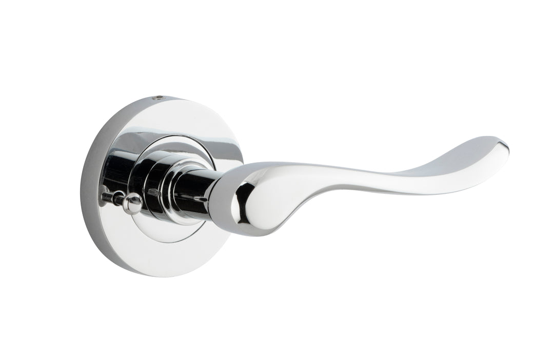 Stirling Lever - Round Rose (Inbuilt Privacy) Polished Chrome