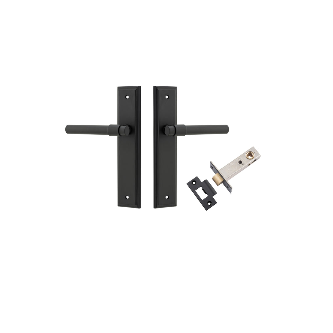 Helsinki Lever - Stepped Backplate Passage Kit Matt Black