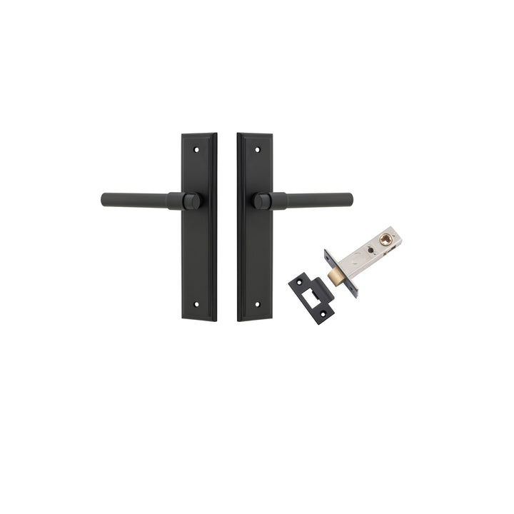 Helsinki Lever - Stepped Backplate Passage Kit Matt Black
