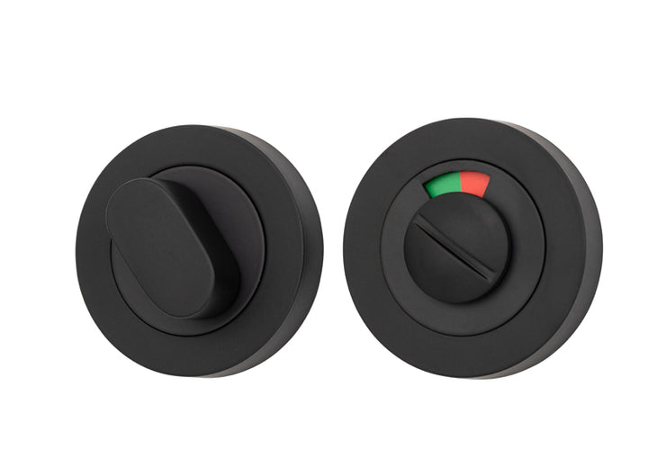 Privacy Turn With Indicator - Round Matt Black
