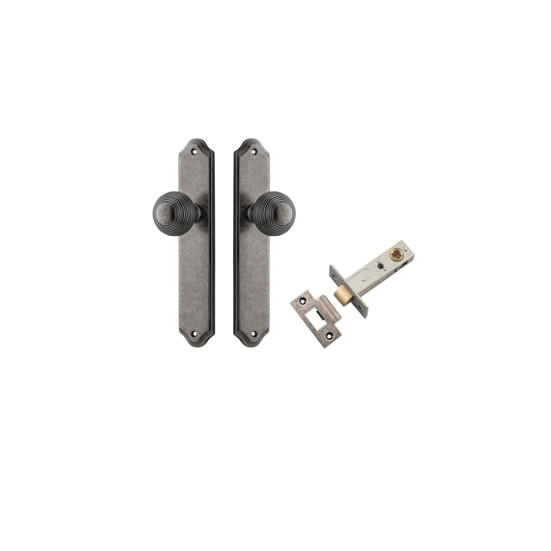 Guildford Knob - Shouldered Backplate Passage Kit Distressed Nickel