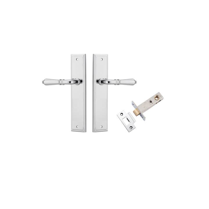 Sarlat Lever - Stepped Backplate Passage Kit Polished Chrome